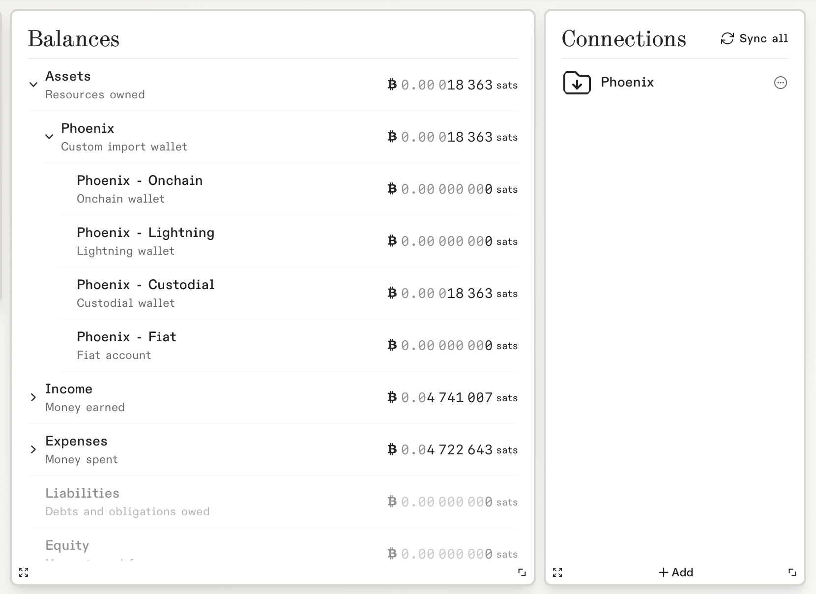 Phoenix balance in Clams