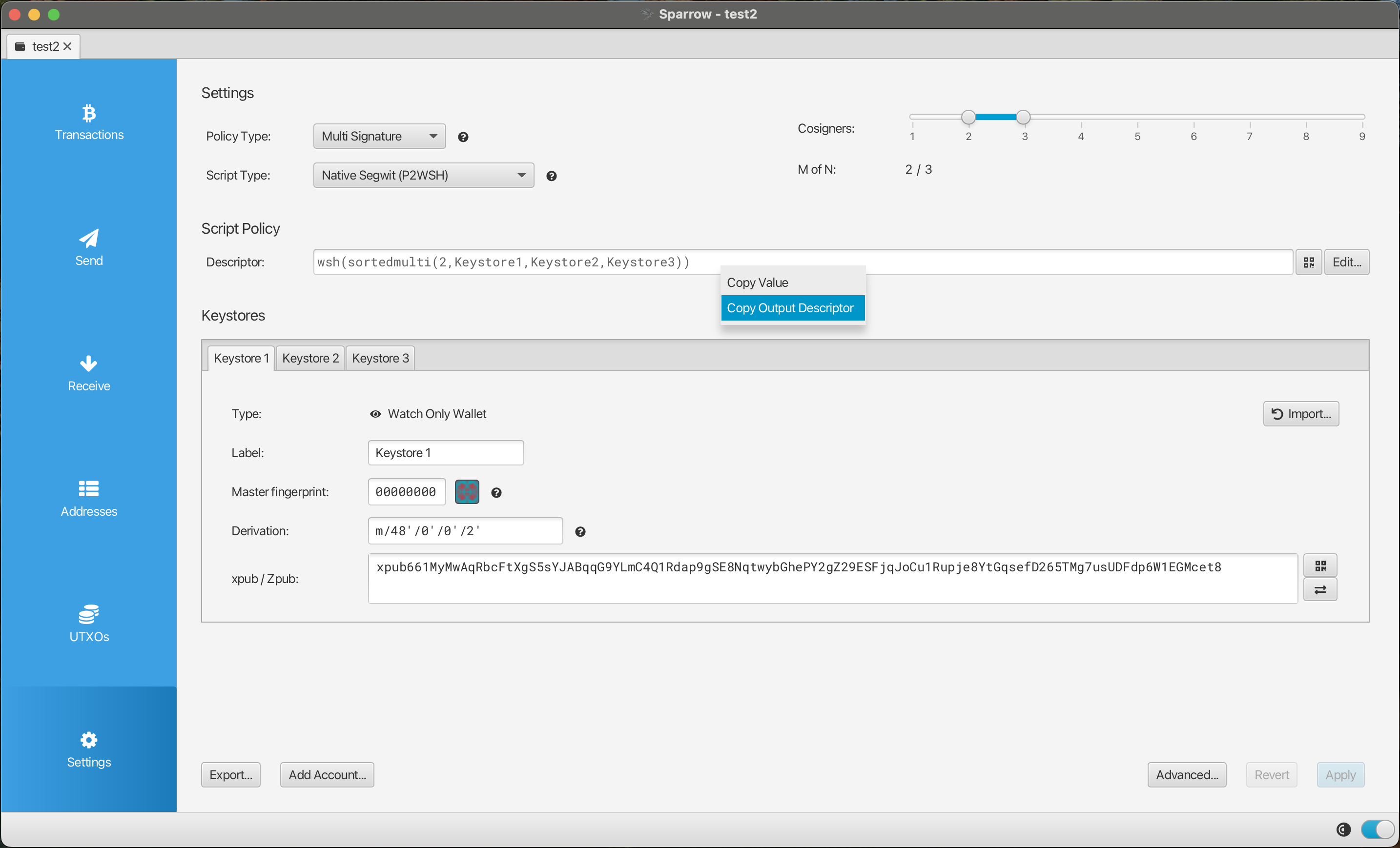 Descriptor export in Sparrow